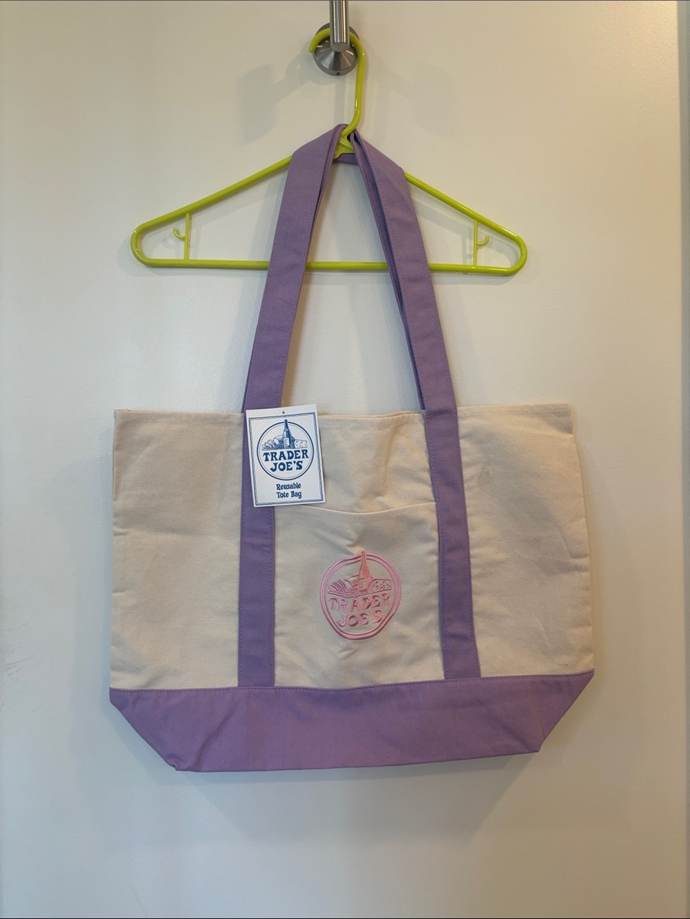 Trader Joe’s Viral Lavender-Accent Canvas Tote Bag